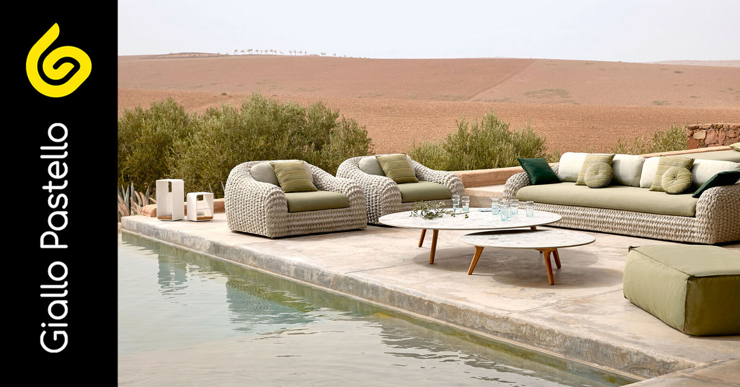 Arredo Piscina: idee per arredare un giardino con piscina - Giallo Pastello