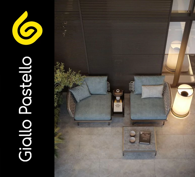 Angolo relax esterno per arredare terrazzo appartamento - Giallo Pastello Interior Design Brescia