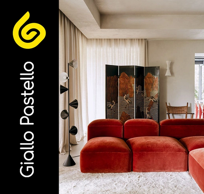 Arredo per salotto: divano modulare - Giallo Pastello