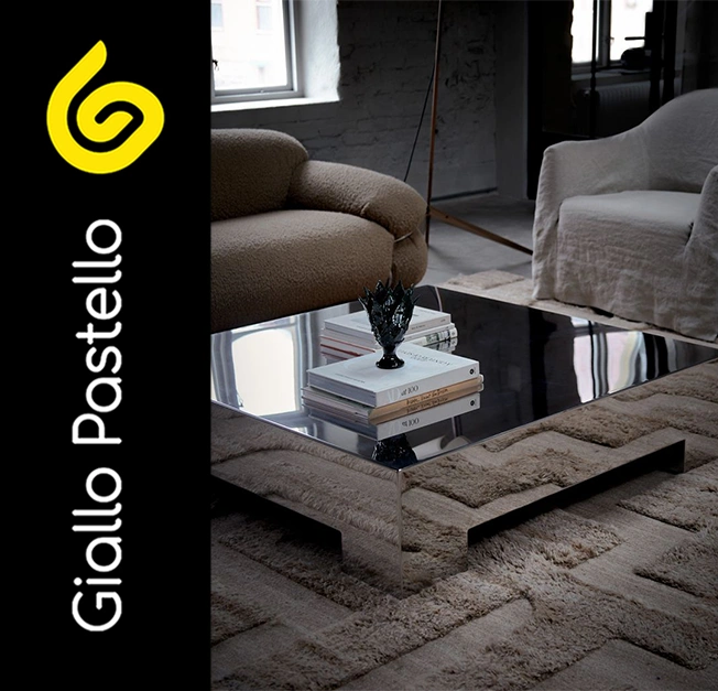 Arredo per salotto: tavolino rettangolare - Giallo Pastello