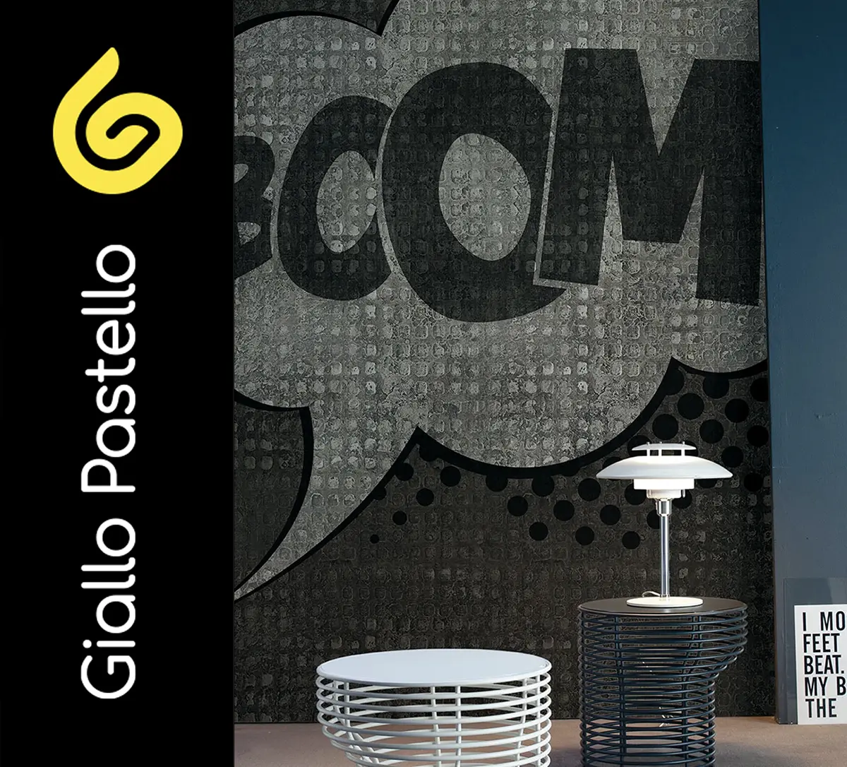Carta da parati per camera adolescenti stile moderno - Giallo Pastello Interior Design Brescia