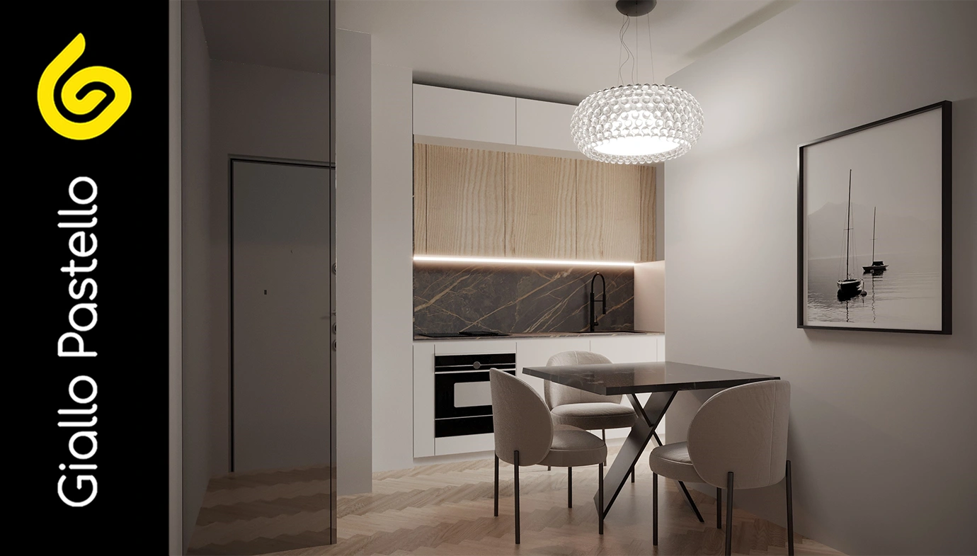Come arredare una casa piccola: cucina piccola - Giallo Pastello