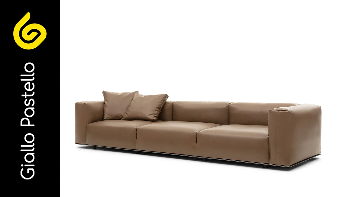 Divano moderno in velluto color Mocha Mousse - Giallo Pastello Interior Design