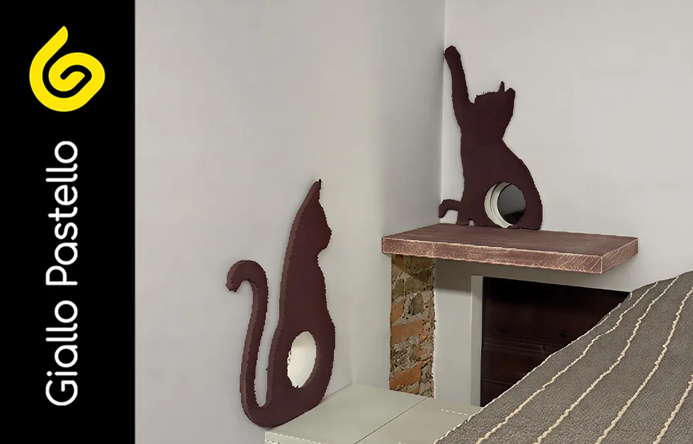 Percorso per gatti: progetto di design - Giallo Pastello