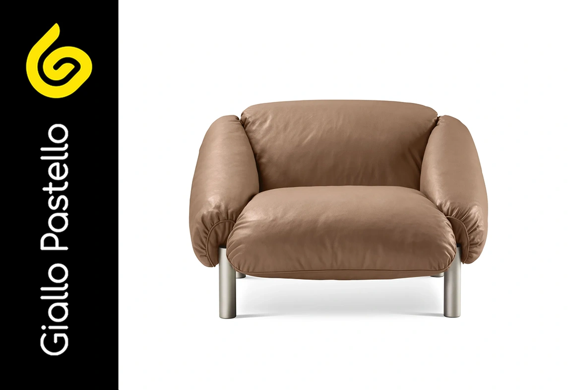 Poltrona di design color Mocha Mousse per zona living - Giallo Pastello Interior Design