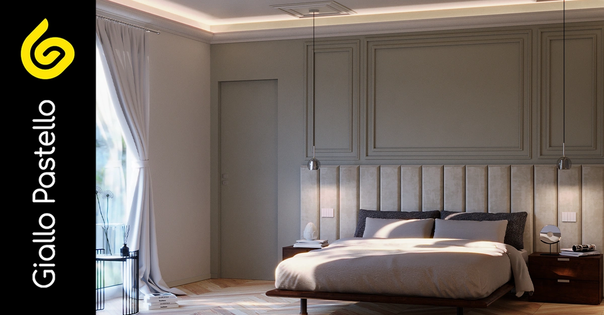 Villa a Brescia, Progetto: camera padronale  - Giallo Pastello Interior Design Brescia Milano
