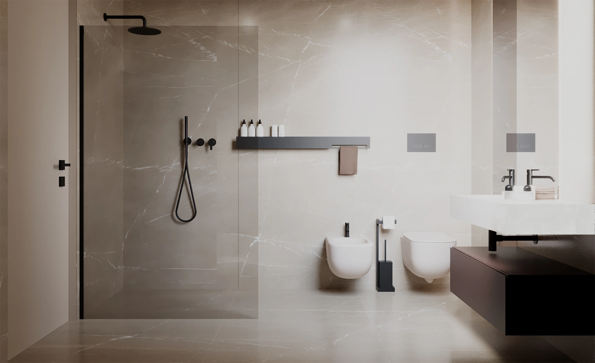 Ristrutturazione bagno Brescia: bagno di lusso con specchi e vasca di design - Giallo Pastello Interior Design Brescia