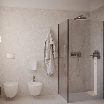 Ristrutturazione chiavi in mano a brescia bagno doccia - Giallo Pastello