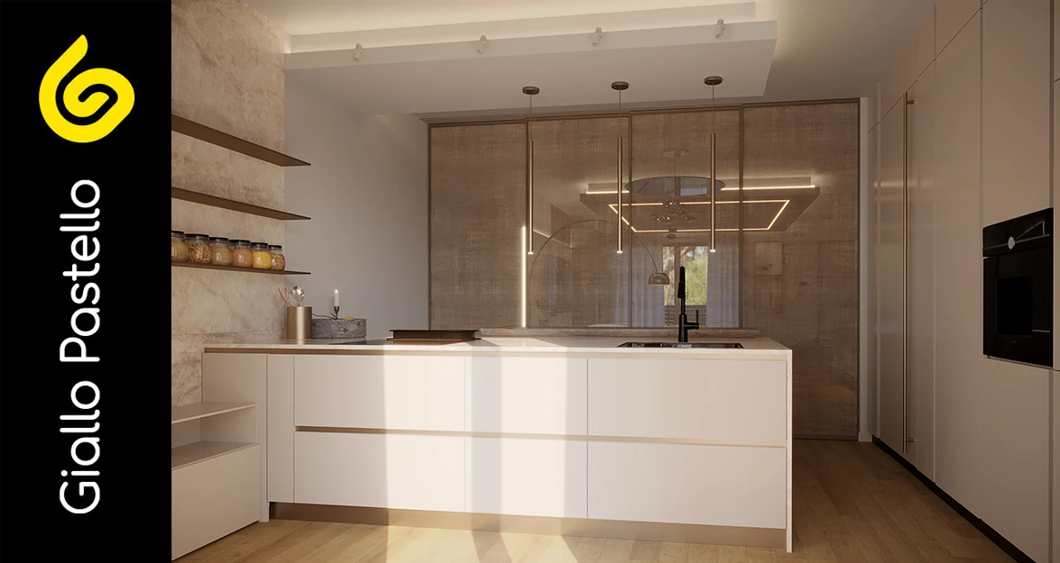 Spazi casa esempio di cucina ben organizzata - Giallo Pastello Interior Design Brescia Milano