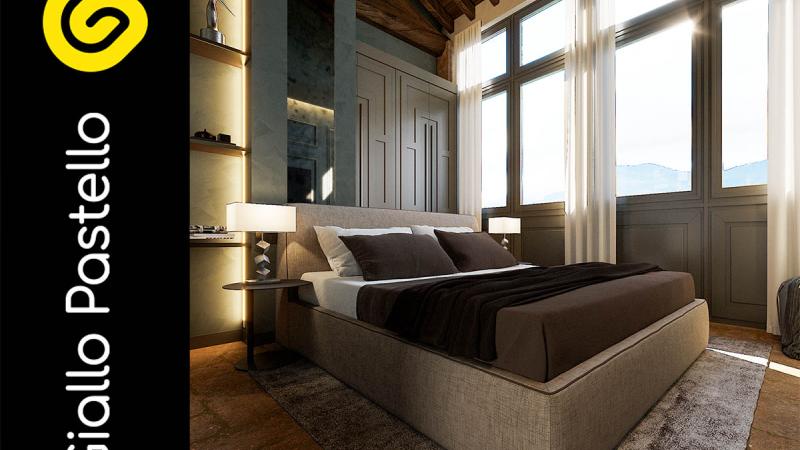Camera da letto Arredamento B&B Luxury Iseo - Giallo Pastello Interior Design Brescia
