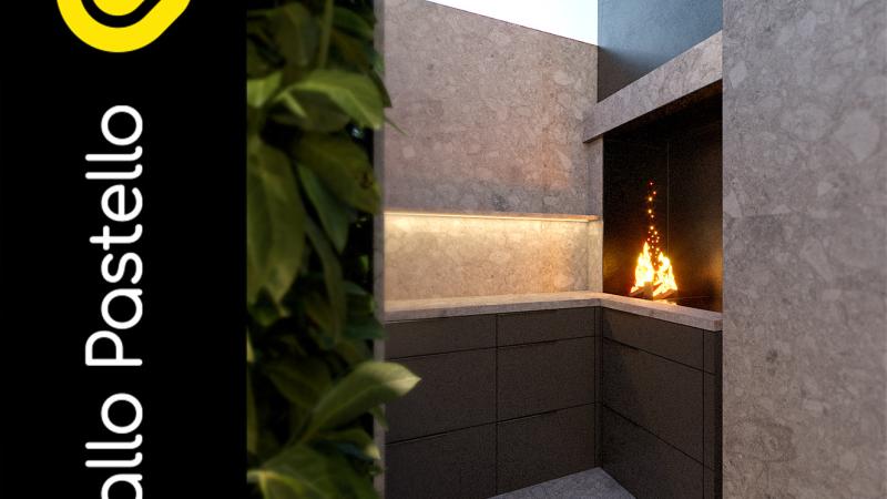 Zona Barbecue Arredamento B&B Luxury Iseo - Giallo Pastello Interior Design Brescia