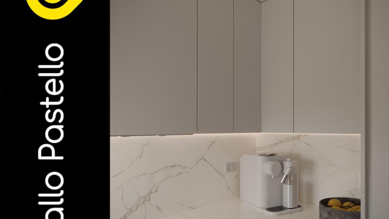 Cucina bianca - Arredamento bilocale: un nuovo charme per questo appartamento in città - Giallo Pastello