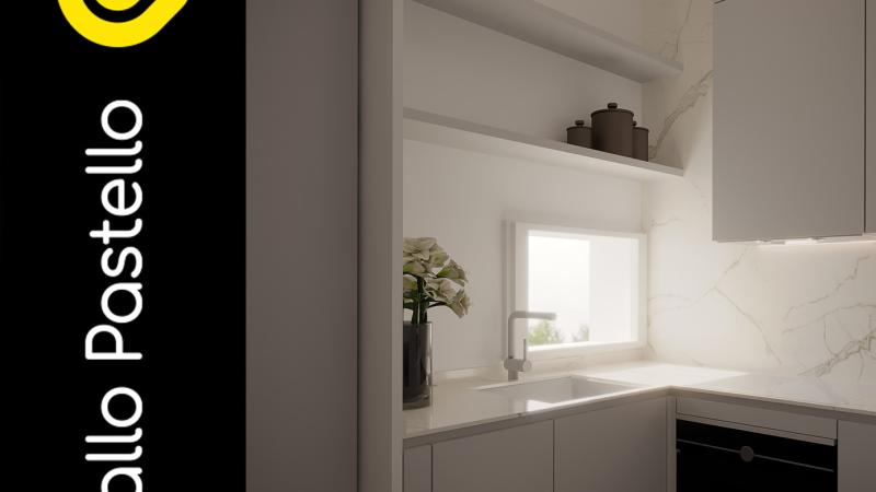 Restyling cucina - Arredamento bilocale: un nuovo charme per questo appartamento in città - Giallo Pastello