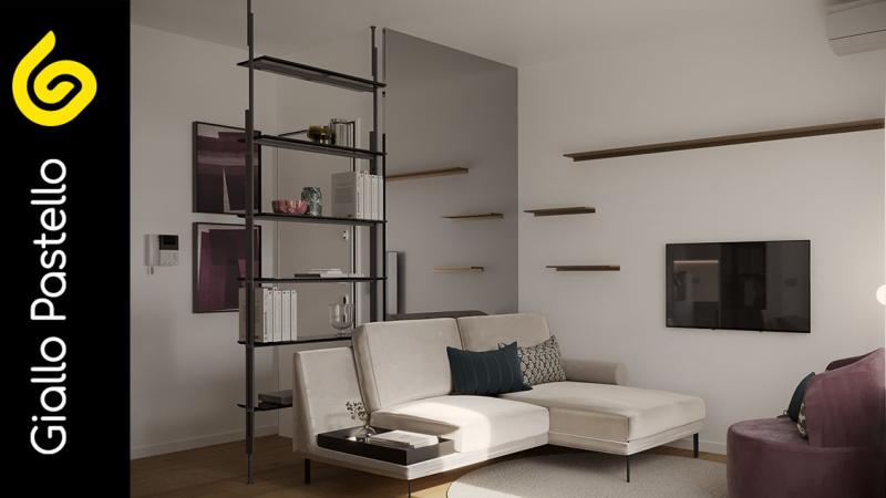 Salotto luminoso - Arredamento bilocale: un nuovo charme per questo appartamento in città - Giallo Pastello