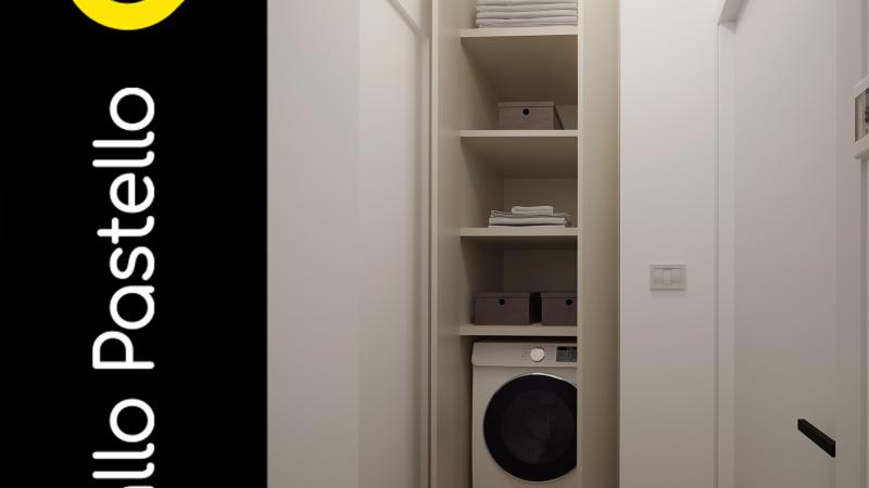 Zona Lavanderia - Arredamento bilocale: un nuovo charme per questo appartamento in città - Giallo Pastello