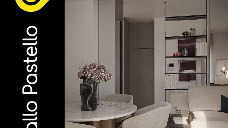 Zona living con divani chiari - Arredamento bilocale: un nuovo charme per questo appartamento in città - Giallo Pastello