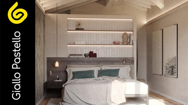 Ristrutturazione cascinale - Camera da letto - Giallo Pastello
