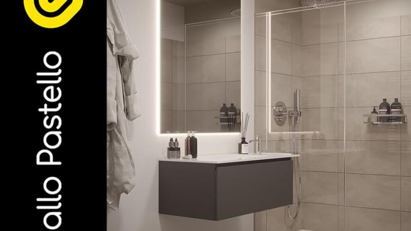 Studio degli spazi casa moderna: bagno - Giallo Pastello