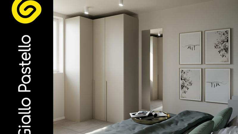 Studio degli spazi casa moderna: camera da letto - Giallo Pastello
