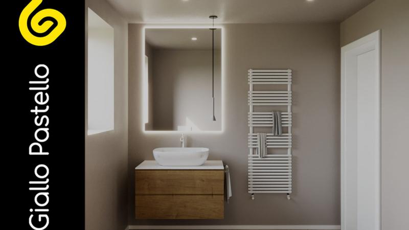 Studio degli spazi casa moderna: bagno - Giallo Pastello