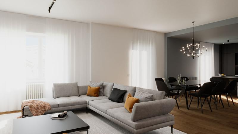 Minimalismo su misura: zona living - Giallo Pastello