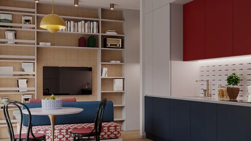 Dettaglio cucina e zona pranzo - Un progetto a Marzamemi: Restyling Appartamento - Giallo Pastello Interior Design