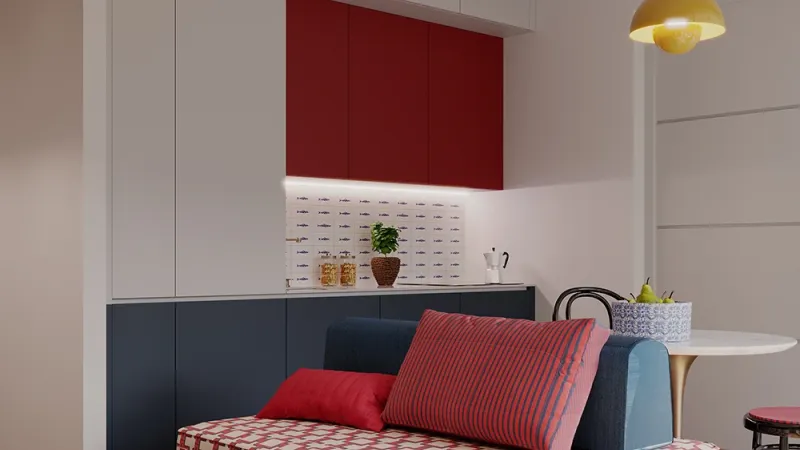 Dettaglio del divano - Un progetto a Marzamemi: Restyling Appartamento - Giallo Pastello Interior Design