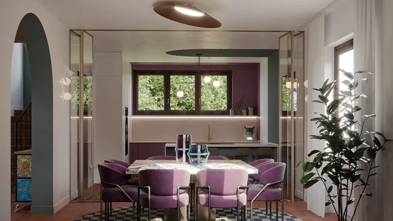 Ristrutturazione sala da pranzo di una villa a Brescia - Giallo Pastello Interior Design Brescia